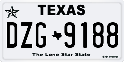 TX license plate DZG9188