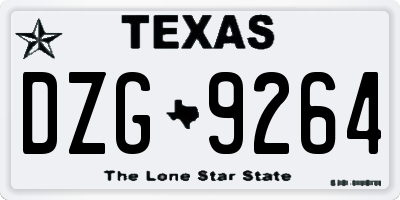 TX license plate DZG9264