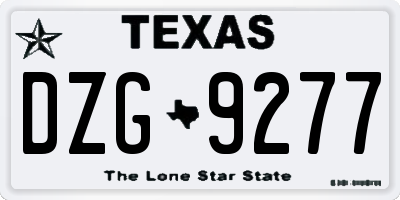 TX license plate DZG9277