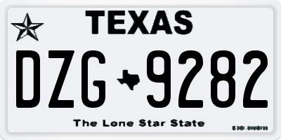 TX license plate DZG9282