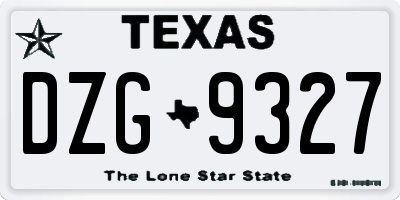 TX license plate DZG9327