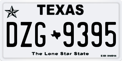 TX license plate DZG9395