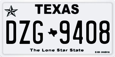 TX license plate DZG9408