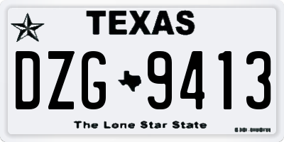 TX license plate DZG9413