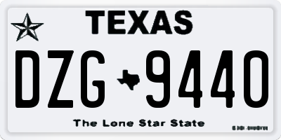 TX license plate DZG9440