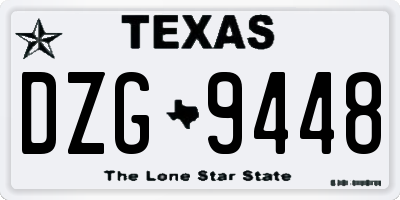 TX license plate DZG9448
