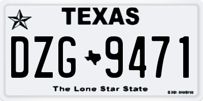 TX license plate DZG9471