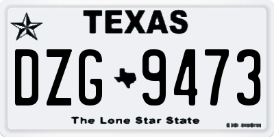 TX license plate DZG9473