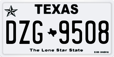 TX license plate DZG9508