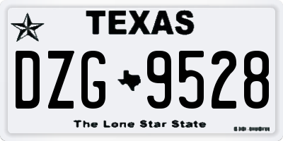 TX license plate DZG9528