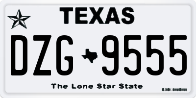 TX license plate DZG9555