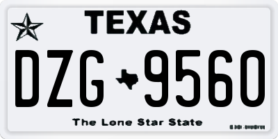 TX license plate DZG9560