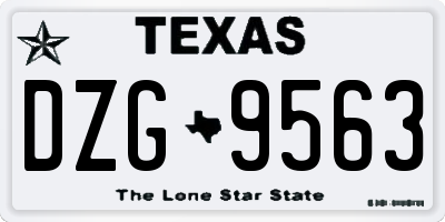 TX license plate DZG9563