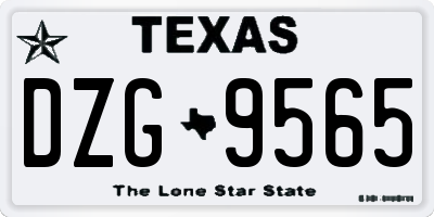 TX license plate DZG9565