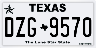TX license plate DZG9570