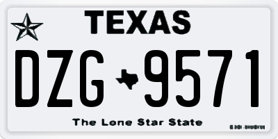 TX license plate DZG9571