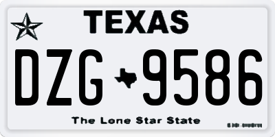 TX license plate DZG9586