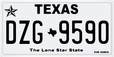 TX license plate DZG9590