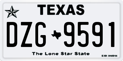 TX license plate DZG9591