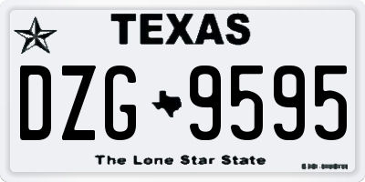 TX license plate DZG9595