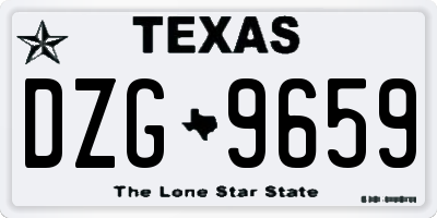 TX license plate DZG9659