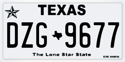 TX license plate DZG9677