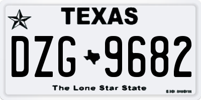 TX license plate DZG9682