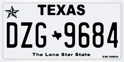 TX license plate DZG9684