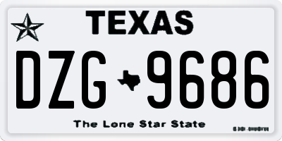 TX license plate DZG9686