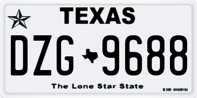 TX license plate DZG9688