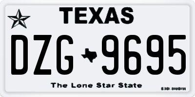 TX license plate DZG9695