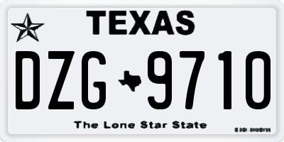 TX license plate DZG9710