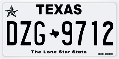 TX license plate DZG9712