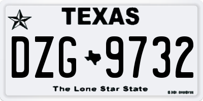 TX license plate DZG9732