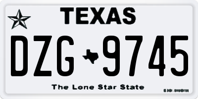 TX license plate DZG9745