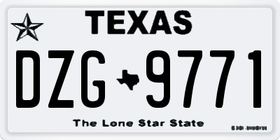 TX license plate DZG9771