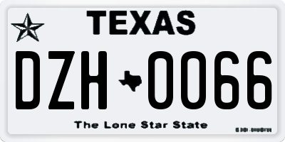 TX license plate DZH0066