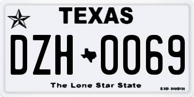 TX license plate DZH0069