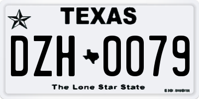 TX license plate DZH0079