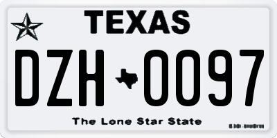 TX license plate DZH0097