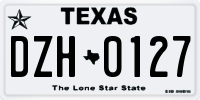 TX license plate DZH0127