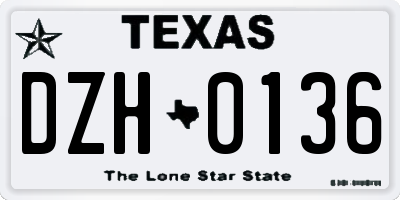 TX license plate DZH0136