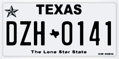 TX license plate DZH0141