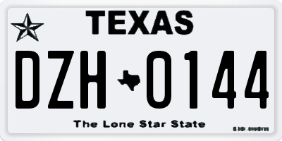 TX license plate DZH0144