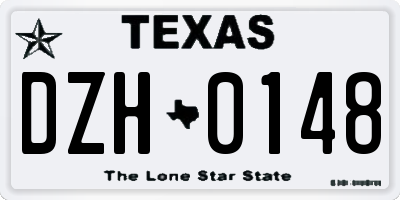 TX license plate DZH0148