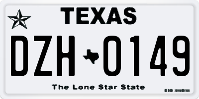 TX license plate DZH0149