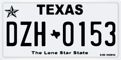 TX license plate DZH0153