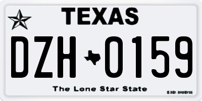 TX license plate DZH0159