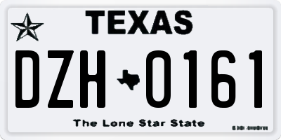 TX license plate DZH0161