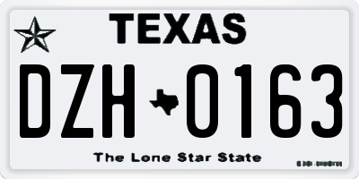 TX license plate DZH0163